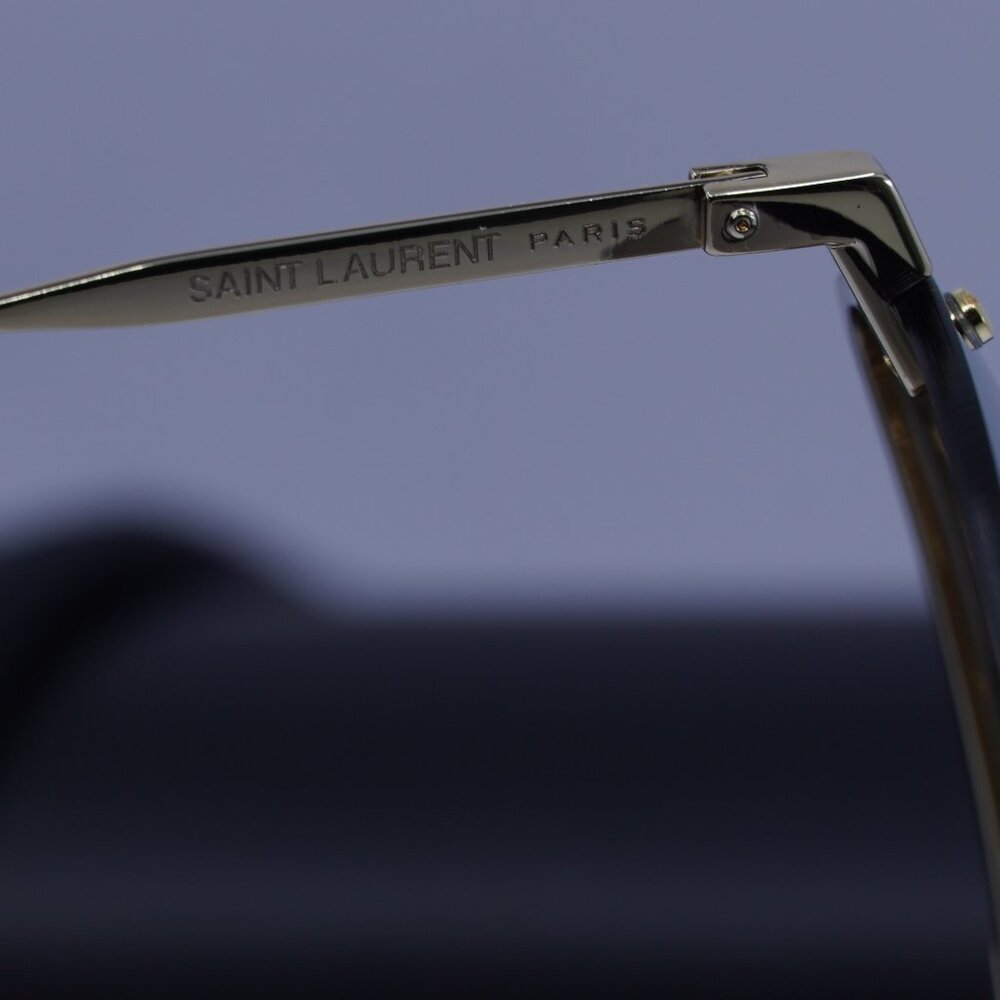 Saint Laurent CLASSIC 11 M 004 Aviator Sunglasses - Gold/Brown Mirror - Picture 7 of 12